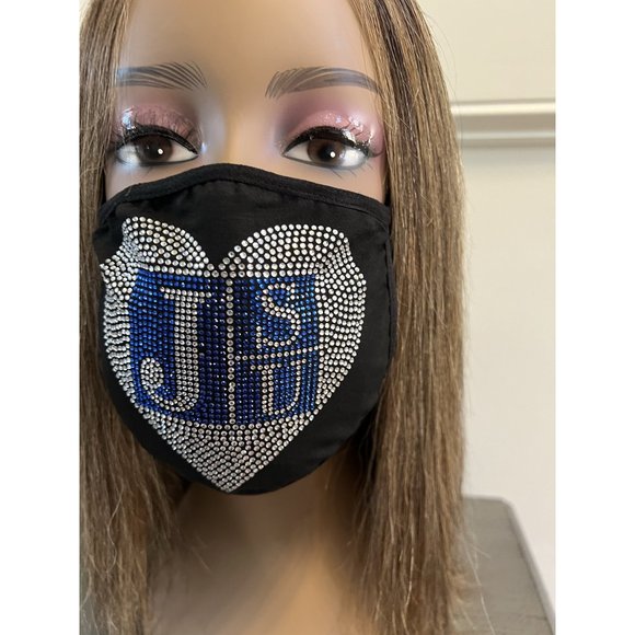 Jackson State University Bling Face Mask Heart - Picture 8 of 12
